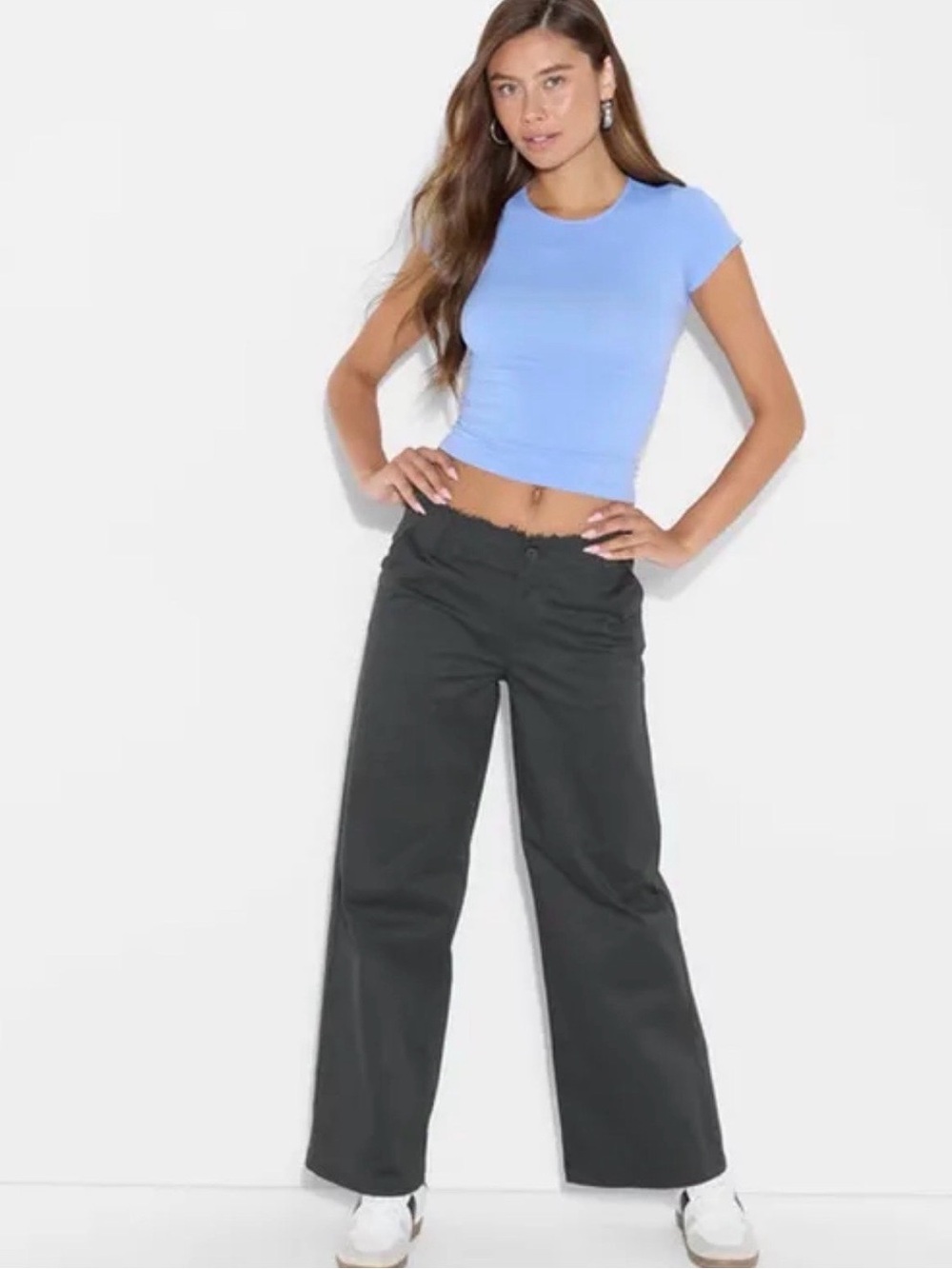 Wild Fable Women's Mid-Rise Chino Pants, gray